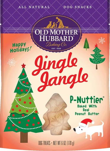 OLD MOTHER HUBBARD Holiday Jingle Jangle P-Nuttier Biscuits Baked Dog Treats 170g