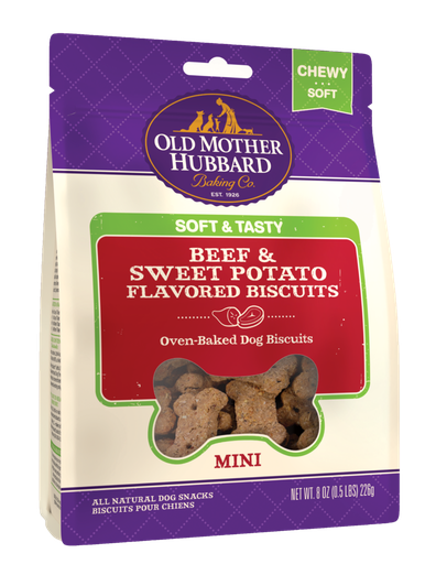 OLD MOTHER HUBBARD Soft &amp; Tasty Beef &amp; Sweet Potato Flavored Dog Biscuits 226g