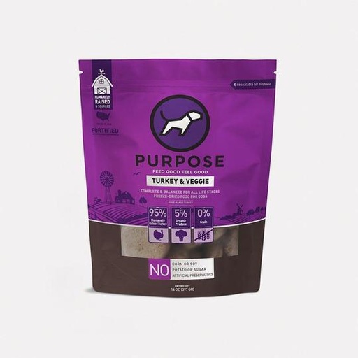 PURPOSE Turkey &amp; Veggie Freeze-Dried Raw Dog Food 397g