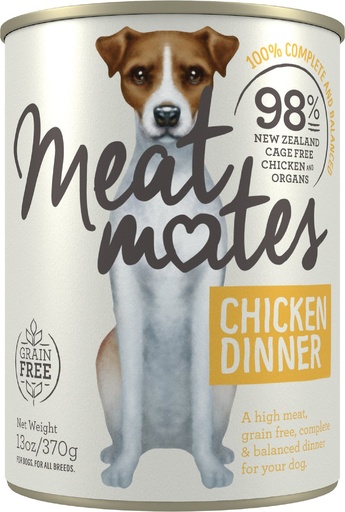 MEAT MATES CHICKEN DINNER CASE OF 12 WET CANNED DOG FOOD 370G