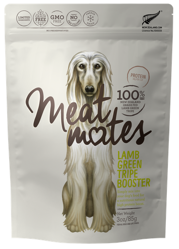 MEAT MATES Lamb Green Tripe Booster Freeze-Dried Dog Food Topper 85g
