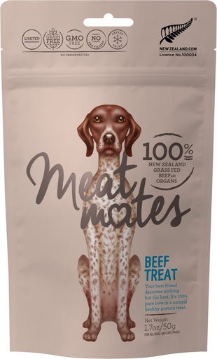 MEAT MATES Beef Freeze-Dried Raw Dog Treats 50g