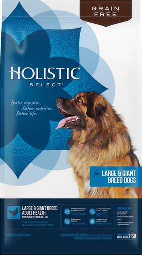 HOLISTIC SELECT Large &amp; Giant Breed Chicken Meal &amp; Lentils Natural Grain Free Dry Dog Food 10.88kg