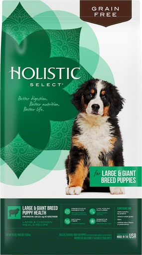 HOLISTIC SELECT Large &amp; Giant Breed Puppy Lamb &amp; Chicken Meals Natural Grain-Free Dry Dog Food 10.88kg