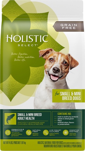 HOLISTIC SELECT Small &amp; Mini Breed Adult Health Anchovy, Sardine &amp; Chicken Meals Recipe Dry Dog Food 1.81kg