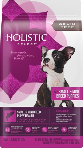 HOLISTIC SELECT Small &amp; Mini Breed Puppy Health Anchovy, Sardine &amp; Chicken Meals Recipe Dry Dog Food 1.81kg