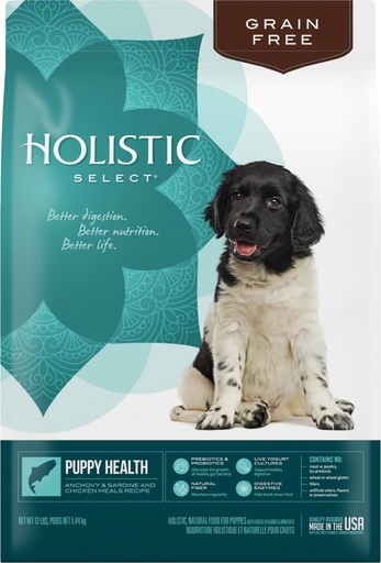 HOLISTIC SELECT Puppy Health Anchovy, Sardine &amp; Chicken Meals Recipe Dry Dog Food 5.44kg