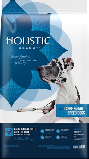 HOLISTIC SELECT Large &amp; Giant Breed Adult Health Chicken Meal &amp; Oatmeal Recipe Dry Dog Food 13.6kg