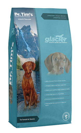 DR TIMS GLACIER BLEND ATHLETIC FORMULA ALL LIFE STAGES DRY DOG FOOD 18.1KG