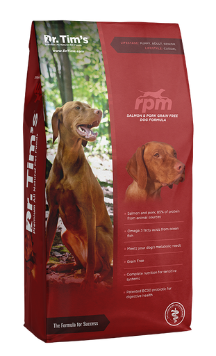 DR TIMS RPM SALMON &amp; PORK GRAIN FREE DRY DOG FOOD 13.6KG