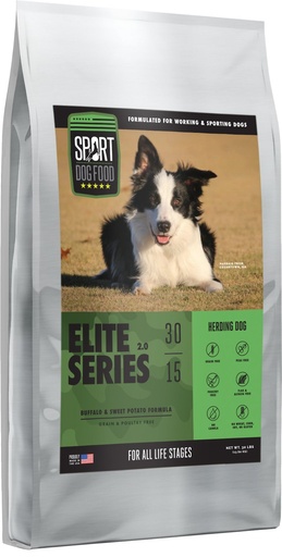 SPORT DOG FOOD Elite Series Herding Dog Grain-Free Buffalo &amp; Sweet Potato Formula Dry Dog Food 13.6kg