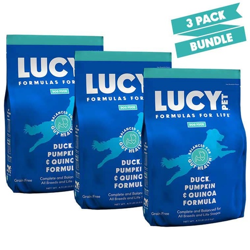LUCY PET Formulas For Life Duck, Pumpkin &amp; Quinoa -Variety 3 Pack Dry Dog Food 11.8kg