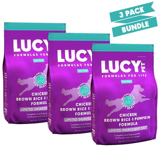 LUCY PET Formulas For Life Chicken, Brown Rice &amp; Pumpkin Limited Ingredient Diet -Variety 3 Pack Dry Dog Food 2kg