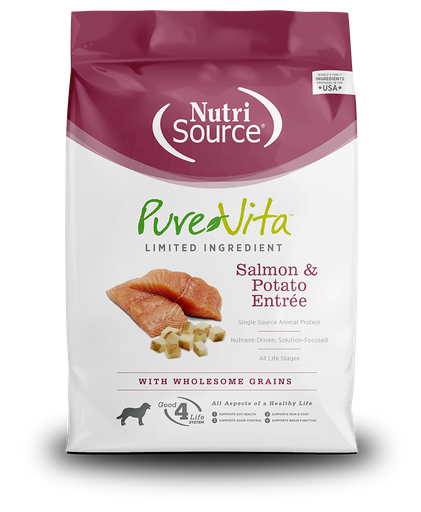 NUTRI SOURCE PureVita Salmon &amp; Potato Entrée Limited Ingredient Dry Dog Food 11.33kg