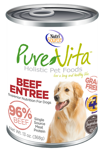 NUTRI SOURCE PureVita Beef Entrée Grain-Free Limited Ingredient Wet Dog Food 368g