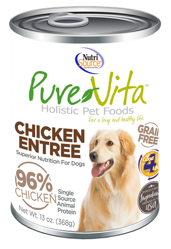 NUTRI SOURCE PureVita Chicken Entrée Grain-Free Limited Ingredient Wet Dog Food 368g