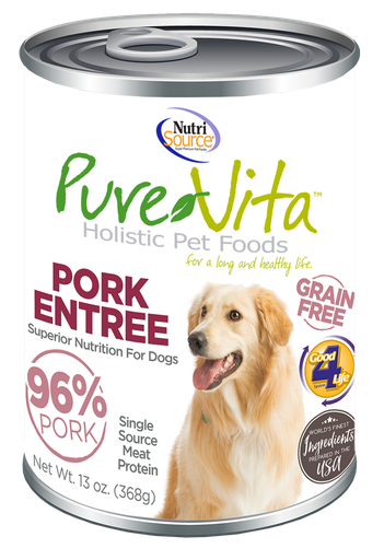 NUTRI SOURCE PureVita Pork Entrée Grain-Free Limited Ingredient Wet Dog Food 368g