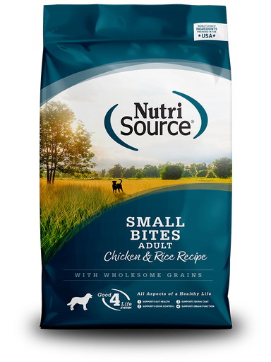 NUTRI SOURCE Adult Small Bites Chicken &amp; Rice Recipe Wholesome Grains Dry Dog Food 6.8kg