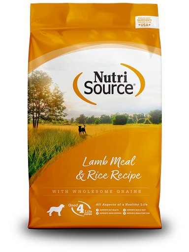 NUTRI SOURCE Lamb Meal &amp; Rice Recipe With Wholesome Grains Dry Dog Food 13.6kg