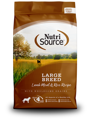 NUTRI SOURCE Large Breed Lamb Meal &amp; Rice Recipe With Wholesome Grains Dry Dog Food 13.6kg