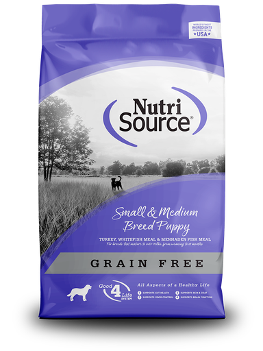 NUTRI SOURCE Small &amp; Medium Breed Puppy Grain Free Puppy Dry Dog Food 13.6kg