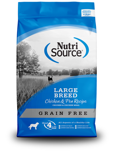 NUTRI SOURCE Large Breed Chicken &amp; Pea Recipe Grain Free Puppy Dry Dog Food 13.6kg