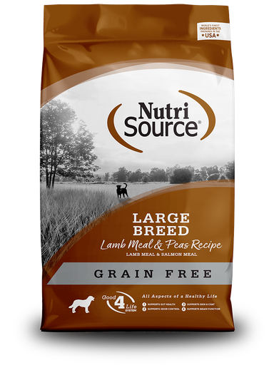 NUTRI SOURCE Large Breed Lamb Meal &amp; Peas Recipe Grain Free Puppy Dry Dog Food 13.6kg