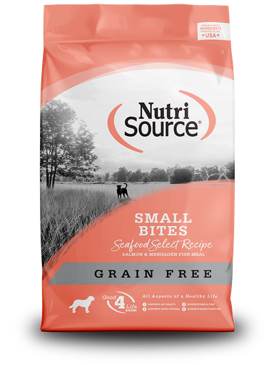 NUTRI SOURCE Small Bites Seafood Select Recipe Grain Free Dry Dog Food 6.8kg