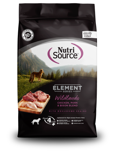 NUTRI SOURCE Element Series Wildlands Recipe With Chicken, Pork, &amp; Bison Animal Protein Healthy Dry Dog Food 10.88kg