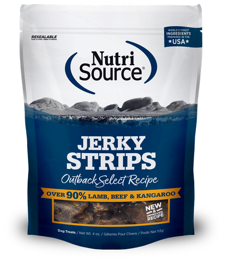 NUTRI SOURCE Jerky Strips Outback Select Recipe Healthy Dog Treats 113g