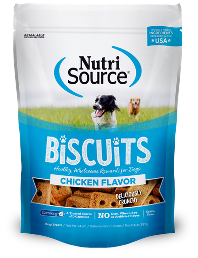 NUTRI SOURCE Biscuits Chicken Flavor Healthy Grain Free Dog Treats 397g