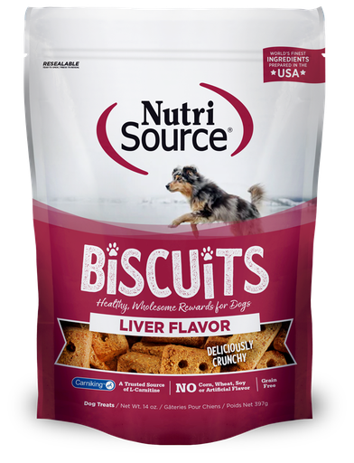 NUTRI SOURCE Biscuits Liver Flavor Healthy Grain Free Dog Treats 397g