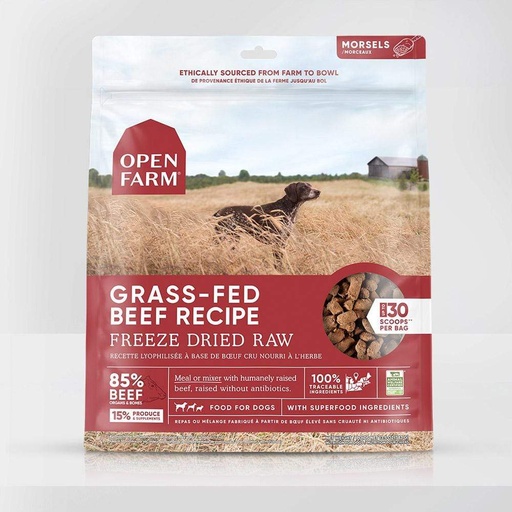 OPEN FARM Grass-Fed Beef Freeze Dried Raw Dog Food 623g