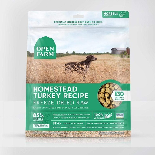 OPEN FARM Homestead Turkey Recipe Freeze Dried Raw Dog Food 623g