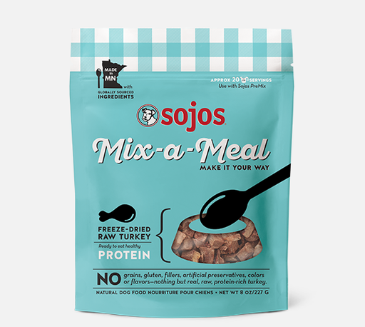 SOJOS Mix-A-Meal Turkey Grain-Free Freeze-Dried Raw Dog Food Topper 227g