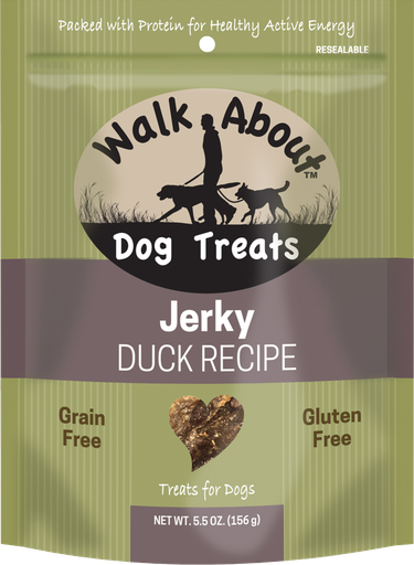 WALK ABOUT Duck Grain-Free Jerky Dog Treats 156g