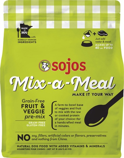 SOJOS Mix-A-Meal Fruit &amp; Veggie Pre-Mix Grain-Free Dehydrated Dog Food 3.63kg