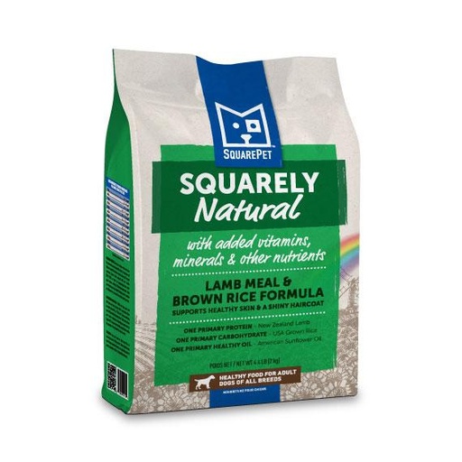 SQUAREPET Squarely Natural Lamb Meal &amp; Brown Rice Limited Ingredient Dry Dog Food 10kg