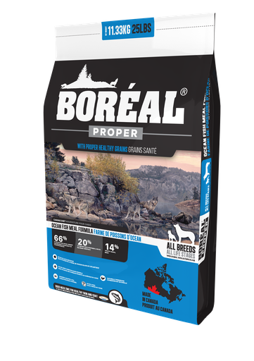 BOREAL PROPER OCEAN FISH MEAL LOW CARB GRAINS DRY DOG FOOD 11.3KG