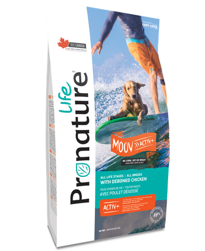 PRO NATURE LIFE MOOV ACTIV+ WITH DEBONED CHICKEN ALL LIFE STAGES ALL BREED DRY DOG FOOD 11.3KG