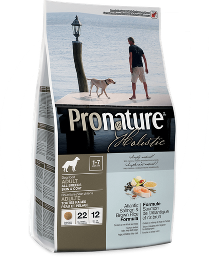 PRO NATURE HOLISTIC ATLANTIC SALMON &amp; BROWN RICE INDOOR SKIN &amp;COAT ALL BREEDS ADULT DRY DOG FOOD 12KG