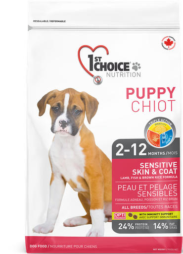 1ST CHOICE Sensitive Skin &amp; Coat, Lamb Formula All Breeds Puppy Dry Dog Food 2.72kg