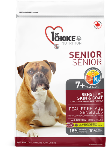 1ST CHOICE Sensitive Skin &amp; Coat, Lamb Formula All Breeds Senior Dry Dog Food 12kg