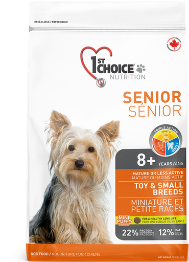 1ST CHOICE Mature or less active, Chicken Formula Toy and Small Breeds Senior Dry Dog Food 7kg