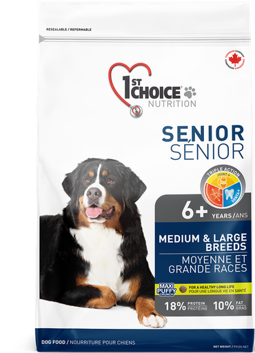 1ST CHOICE Mature or less active, Chicken Formula Medium and Large Breeds Senior Dry Dog Food 14kg