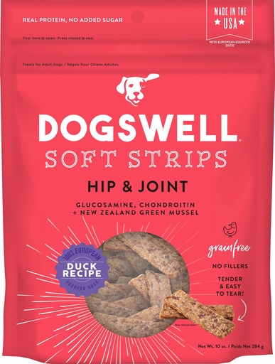 DOGSWELL Soft Strips Hip &amp; Joint Duck Recipe Grain-Free Dog Treats 284g