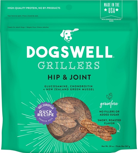 DOGSWELL Grillers Hip &amp; Joint Duck Recipe Grain-Free Dog Treats 567g