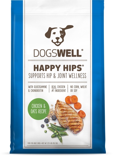 DOGSWELL Happy Hips Chicken &amp; Oats Recipe Dry Dog Food 10.2kg