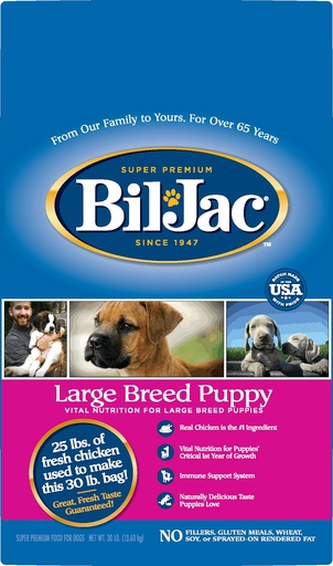 BIL-JAC Large Breed Puppy Chicken Recipe Dry Dog Food 13.6kg