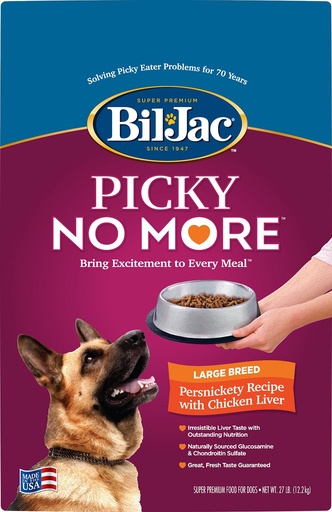 BIL-JAC Picky No More Large Breed Chicken Liver Recipe Dry Dog Food, 12.2kg